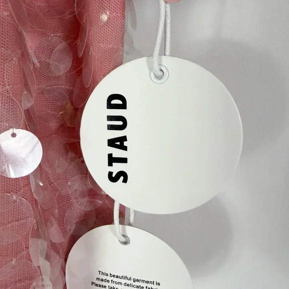 Staud Casey Dress Pink Strapless Sequin Gown Party Evening Maxi Sz 12 - Picture 8 of 11